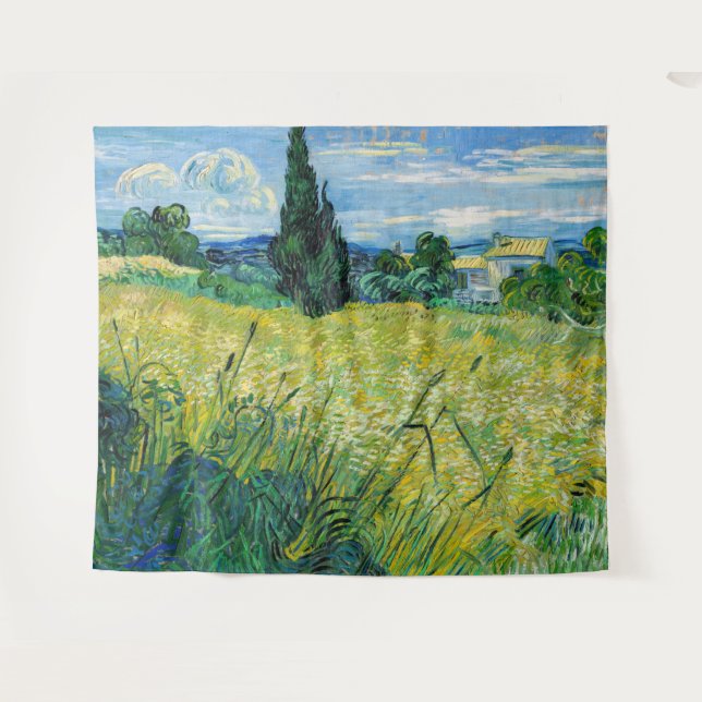 Vincent van Gogh - Grünes Weizenfeld mit Cypress Wandteppich (Vorderseite (Horizontal))