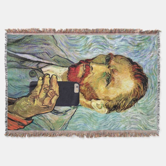 Vincent Van Gogh Handy Selfie Selbstportrait Decke (Vorderseite)