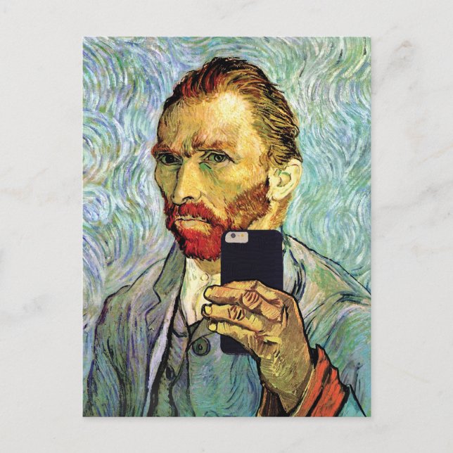 Vincent Van Gogh Handy Selfie Selbstportrait Postkarte (Vorderseite)