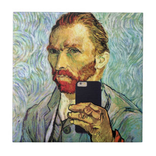 Vincent Van Gogh Handyselfie Selbstporträt Fliese