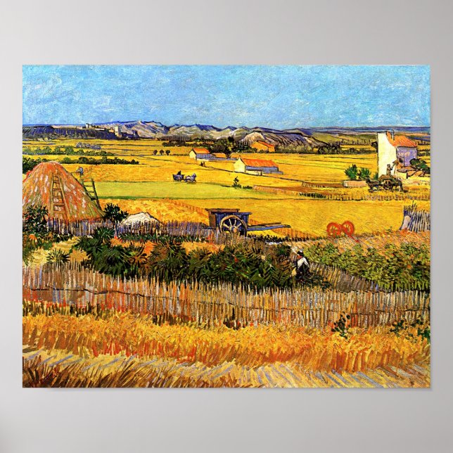 Vincent Van Gogh - Harvest at La Crau Fine Art Poster (Vorne)