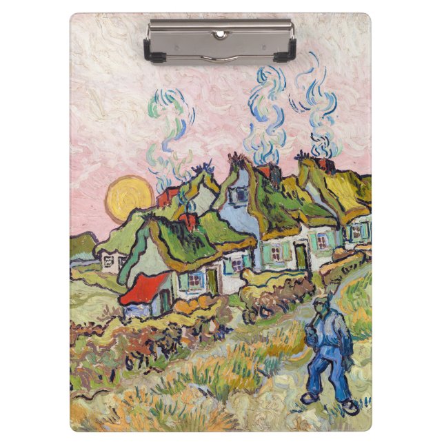 Vincent van Gogh - Häuser und Abbildung Klemmbrett (Vorderseite)