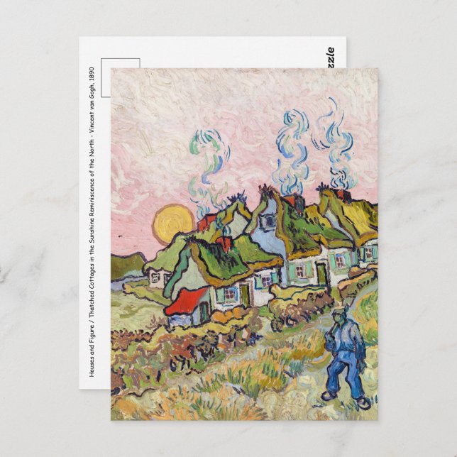 Vincent van Gogh - Häuser und Abbildung Postkarte (Vorne/Hinten)