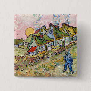 Vincent van Gogh - Häuser und Figur Button