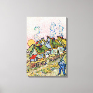 Vincent van Gogh - Häuser und Figur Leinwanddruck