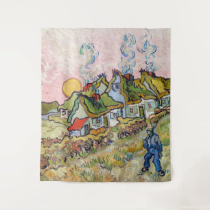 Vincent van Gogh - Häuser und Figur  Wandteppich