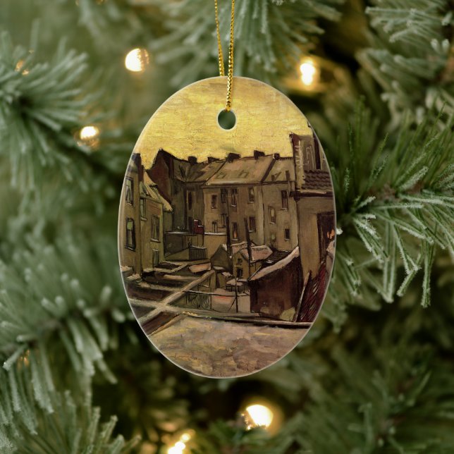 Vincent van Gogh, Hinterhof der alten Häuser, Antw Keramikornament (Baum)