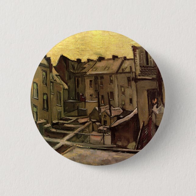 Vincent van Gogh, Hinterhöfe alter Häuser, Antwerp Button (Vorderseite)