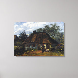 Vincent van Gogh Hütte und Frau mit Ziege Leinwanddruck