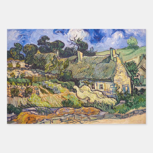 Vincent Van Gogh - Hütten in Cordeville Geschenkpapier Set (Vorderseite)