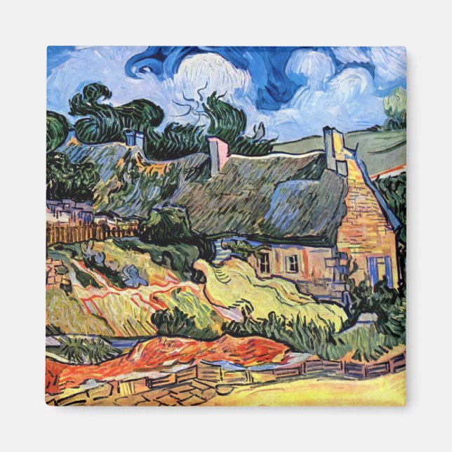 Vincent Van Gogh - Hütten in Cordeville Magnet (Vorne)