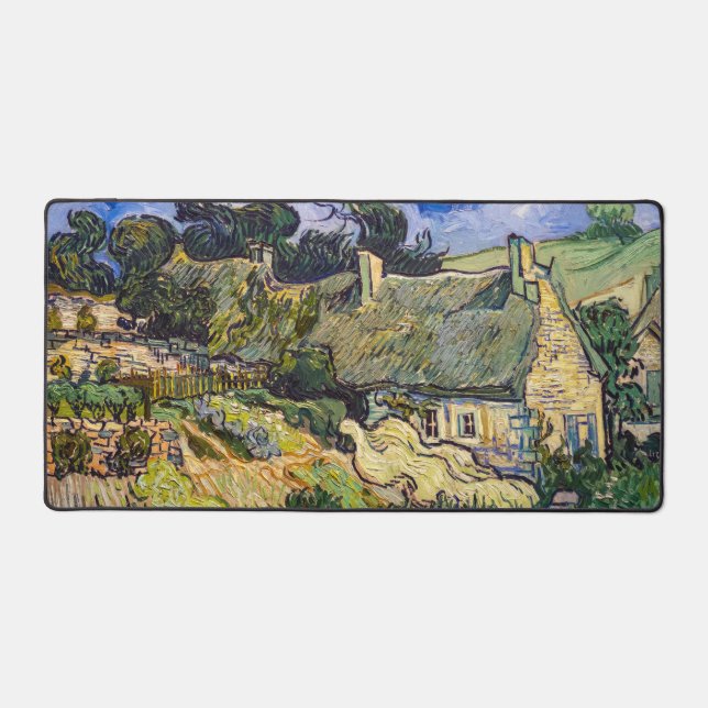 Vincent Van Gogh - Hütten in Cordeville Schreibtischunterlage (Vorderseite)