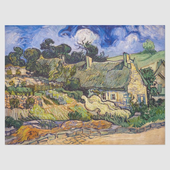 Vincent Van Gogh - Hütten in Cordeville Seidenpapier (Vorderseite)