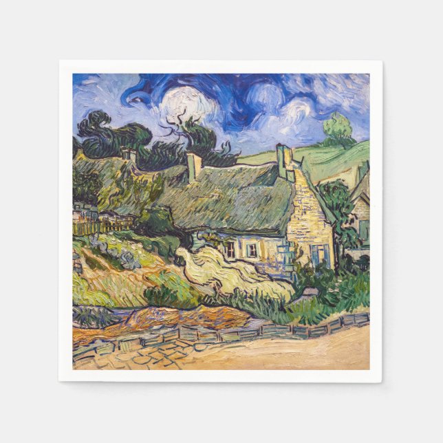Vincent Van Gogh - Hütten in Cordeville Serviette (Vorderseite)