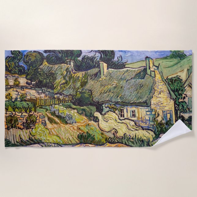 Vincent Van Gogh - Hütten in Cordeville Strandtuch (Vorderseite)