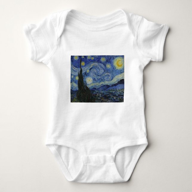 Vincent van Gogh Iconic Starry Night Baby Strampler (Vorderseite)