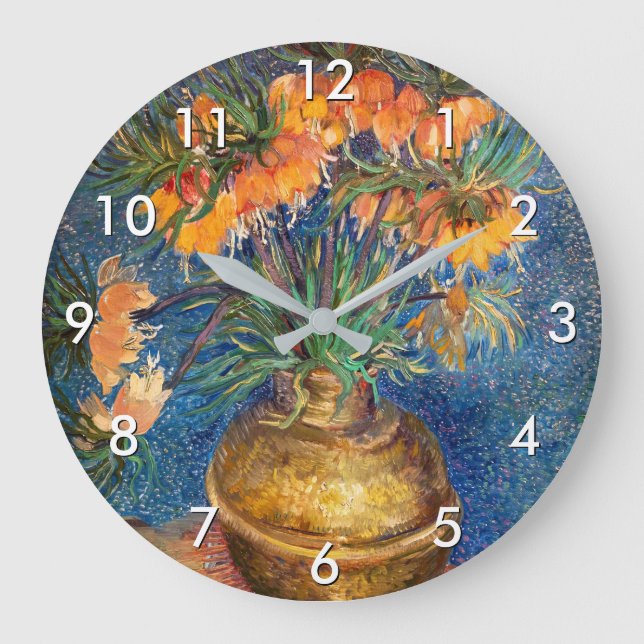 Vincent van Gogh - Imperiale Fritillaries Große Wanduhr (Vorderseite)