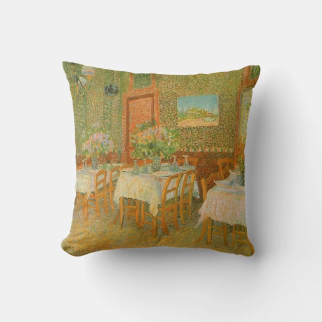 Vincent van Gogh - Inneres eines Restaurants Kissen (Vorderseite)