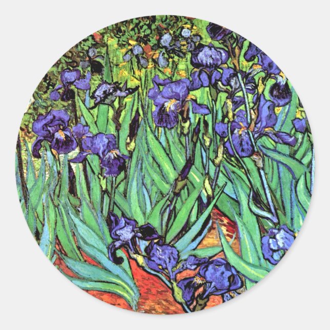 Vincent Van Gogh - Ire - Blume Lover Fine Art Runder Aufkleber (Vorderseite)