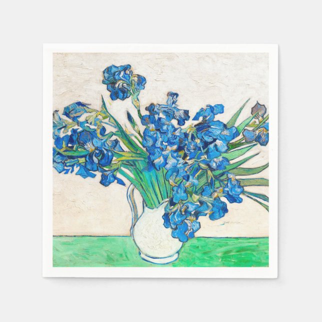 Vincent van Gogh IRISES AND ROSE Cocktail Serviett Serviette (Vorderseite)