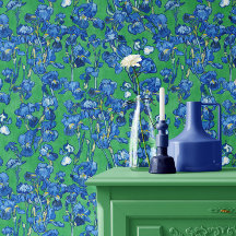 Vincent Van Gogh Irises Cobalt Blue Emerald Green