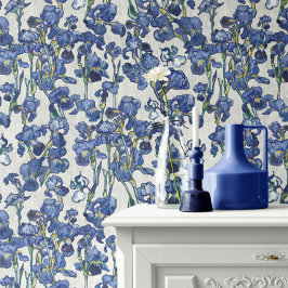 Vincent Van Gogh Irises Cobalt Blue Stone White Tapete