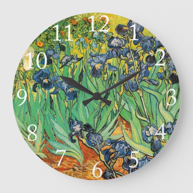Vincent van Gogh,Irises Große Wanduhr (Vorderseite)