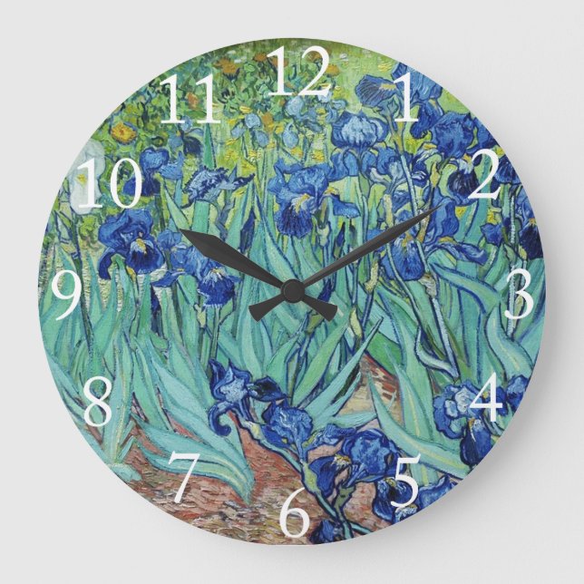 Vincent van Gogh Irises. Große Wanduhr (Vorderseite)
