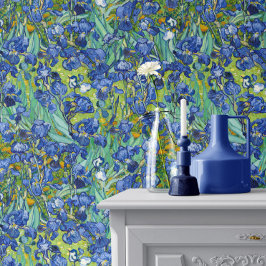 Vincent Van Gogh Irises in Blue and Green Tapete