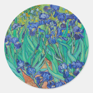 VINCENT VAN GOGH "IRISES" RUNDE UMSCHLAG AUFKLEBER
