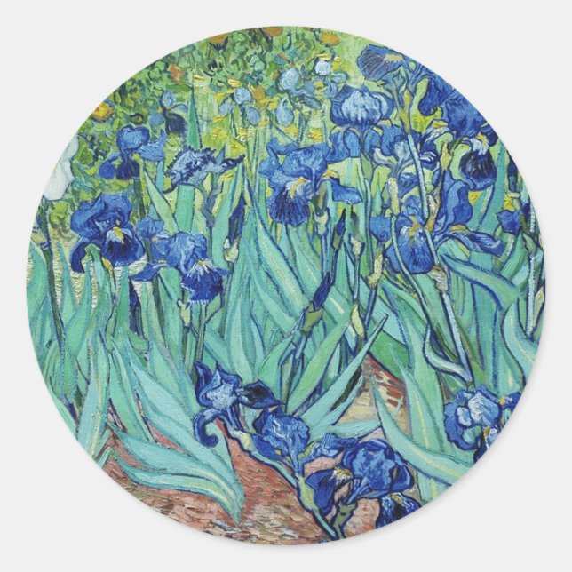 Vincent van Gogh Irises Runder Aufkleber (Vorderseite)