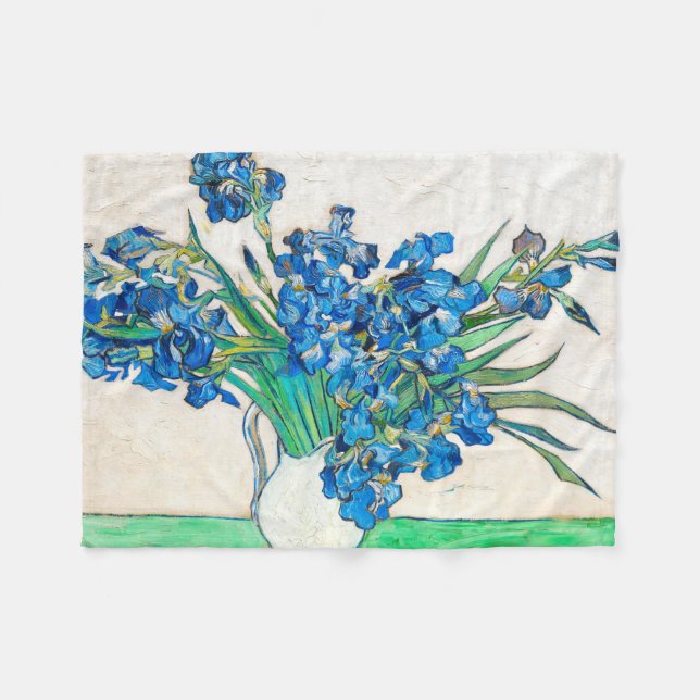Vincent van Gogh IRISES UND ROSE Fleecedecke (Vorderseite (Horizontal))