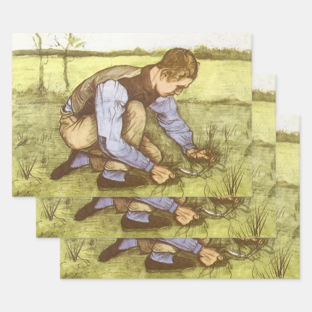 Vincent van Gogh - Junge Gras mit Sichel schneiden Geschenkpapier Set (Set)