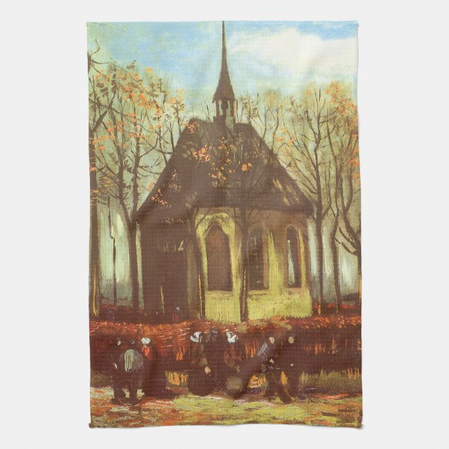 Vincent van Gogh - Kapelle in Nuenen, Kirchenbewoh Geschirrtuch (Vertikal)