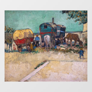 Vincent Van Gogh - Karawanen, Zigeunerlager bei Ar Fensteraufkleber