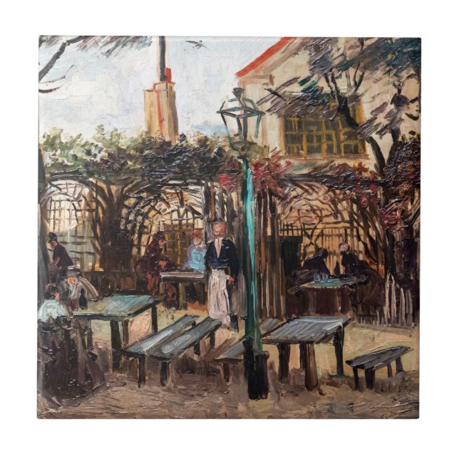 Vincent Van Gogh - La Guinguette auf Montmartre Fliese (Vorderseite)