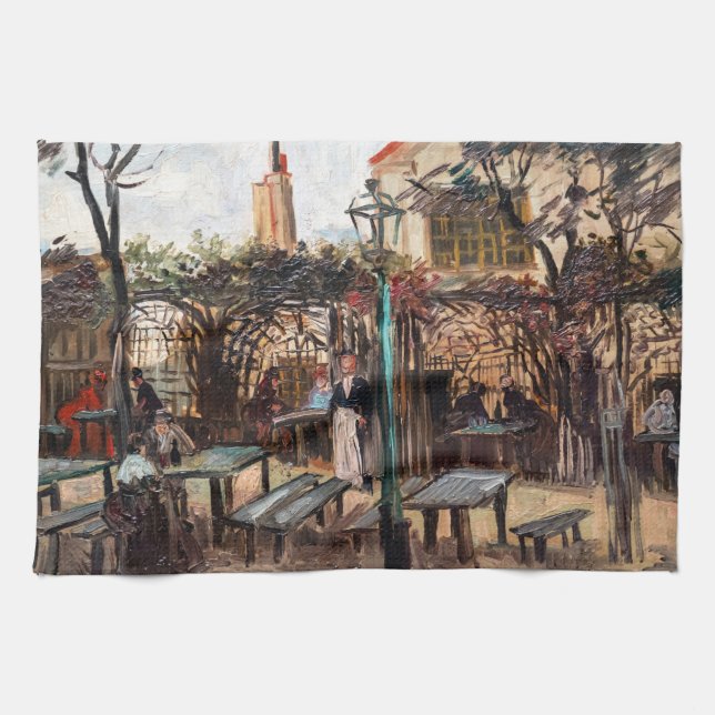 Vincent Van Gogh - La Guinguette auf Montmartre Geschirrtuch (Horizontal)