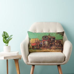 Vincent van Gogh - Lager von Zigeunern mit Wagen Lendenkissen