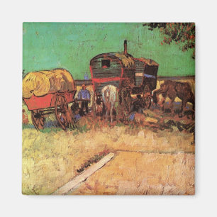 Vincent van Gogh - Lager von Zigeunern mit Wagen Magnet