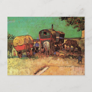 Vincent van Gogh - Lager von Zigeunern mit Wagen Postkarte