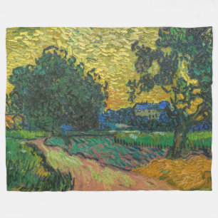 Vincent van Gogh - Landschaft bei Twilight Fleecedecke