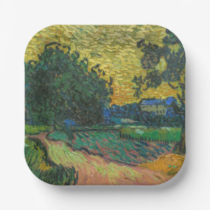 Vincent van Gogh - Landschaft bei Twilight Pappteller
