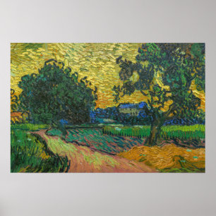 Vincent van Gogh - Landschaft bei Twilight Poster