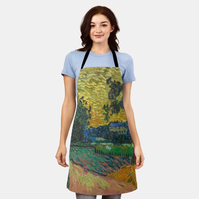 Vincent van Gogh - Landschaft bei Twilight Schürze (Getragen)