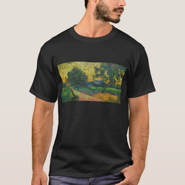 Vincent van Gogh - Landschaft bei Twilight T-Shirt (Vorderseite)