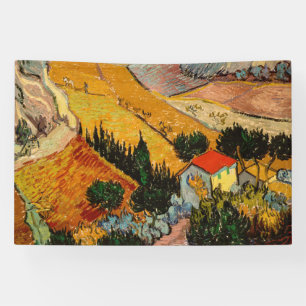 Vincent van Gogh - Landschaft, Haus und Pflüger Banner