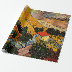 Vincent van Gogh - Landschaft, Haus und Pflüger Geschenkpapier