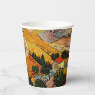 Vincent van Gogh - Landschaft, Haus und Pflüger Pappbecher