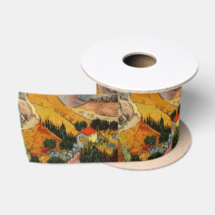 Vincent van Gogh - Landschaft, Haus und Pflüger Satinband