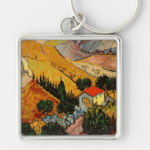 Vincent van Gogh - Landschaft, Haus und Pflüger Schlüsselanhänger